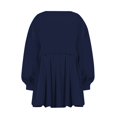 thumbnail image 3 of Womens Oversized Sweatshirt Dress Long Flowy Patchwork Pullover Tops Cute Drop Shoulder Sweatshirts Fall Long Sleeve Mini Dress Teen Girls Crewneck Solid Tunic Pleated Loose Clothing Beig, 3 of 5