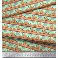 thumbnail image 2 of Soimoi Moss Georgette Fabric Spider Web & Pumpkin Halloween Print Sewing Fabric Yard 42 Inch Wide, 2 of 3