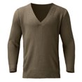 thumbnail image 1 of MIASHUI Men's Fall Winter Pullover V-Neck Solid Color Cardigan Knit Shirt Jacket Long Sleeve Comfort Brown,XL, 1 of 5