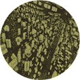 thumbnail image 1 of Ahgly Tapis d'Intérieur Lavable en Machine Carré Transitionnel Jaune Foncé Vert, 3 Pieds Carré, 1 of 7