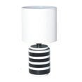 thumbnail image 1 of Céramique Lampe De Table Avec Abat-Jour (Rayé) (Blanc), 1 of 1