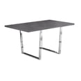 thumbnail image 3 of Monarch Specialties Dining Table, 60" Rectangular, Kitchen, Dining Room, Metal, Laminate, Grey, Chrome, Contemporary, Modern, 3 of 3