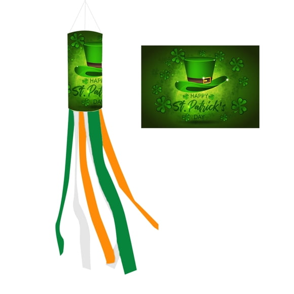 Hearth & Gear St. Patric Day Windsock Flag Garden Hanging Flag Green Pattern Irish Festival Decoration Outdoor Patio Party Decoration Supplies Star Flag Pole Custom Banners And Signs Valentines Day