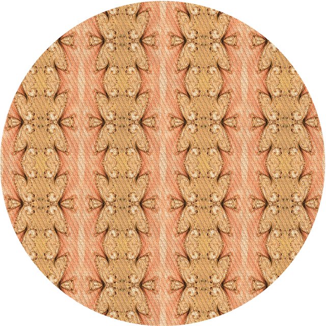 Ahgly Company Machine Washable Indoor Round Transitional Yellow Orange Area Rugs, 3' Round