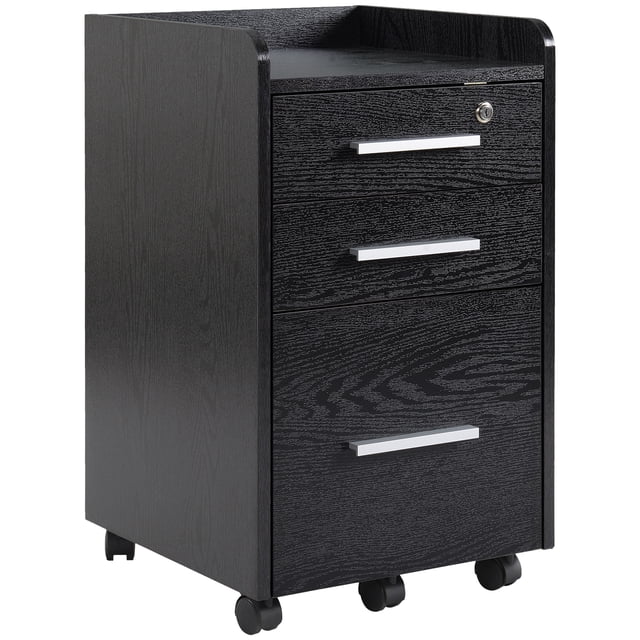 HOMCOM Classeur Vertical Classeur Mobile avec Tiroir Verrouillable