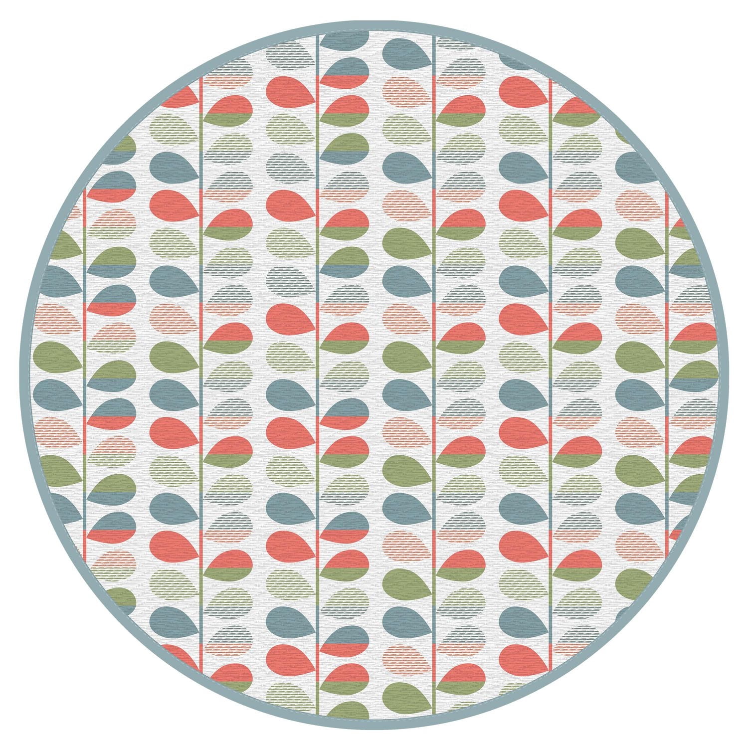 Round Multi-Colour Bubble Plant Reversible Polyweave Outdoor/Beach Mat ...