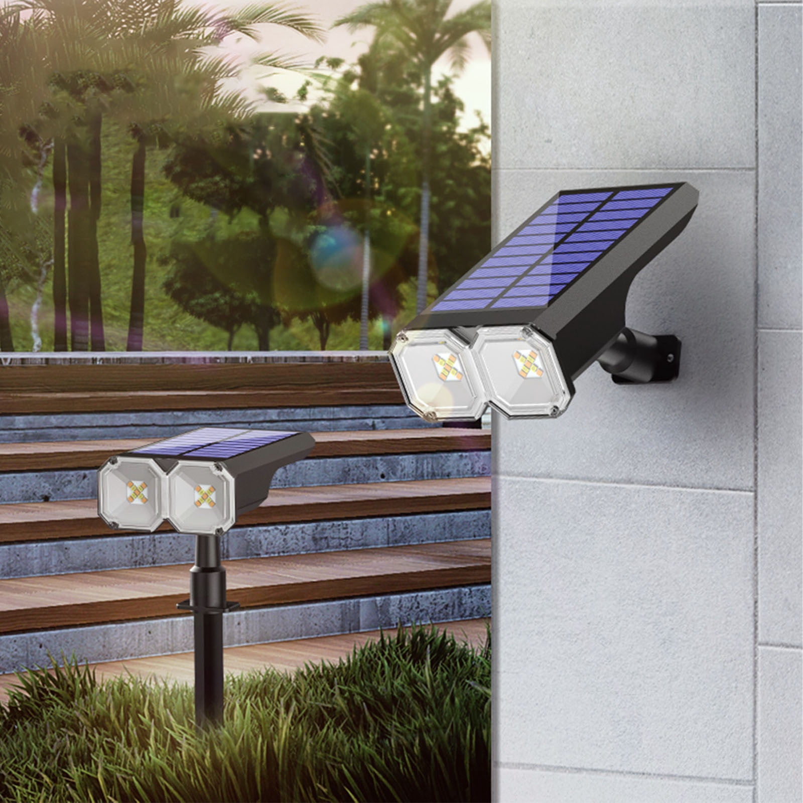 Suncoda Solar Light, LED Outdoor Solar Lights Land Scape Spotlights Garden Lights Wireless Solar Powered Outdoor Lights Lighting for Yard Walkway