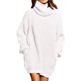 thumbnail image 1 of Women's Loose Oversize Turtleneck Wool Long Pullover Sweater Dress, 1 of 5