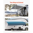 thumbnail image 2 of KFFKFF Manual RV Awning Complete Kit, 18' Retractable Awning with Aluminum Alloy Frame, Outdoor Trailer Awning, Fit for Most RVs(Blue Fade), 2 of 9