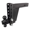 thumbnail image 1 of Bulletproof Hitches 2.5" Adjustable Extreme Duty (36,000lb Rating) 8" Drop/Rise Trailer Hitch with 2" and 2 5/16" Dual Ball (Black Textured Powder Coat, Solid Steel), 1 of 5