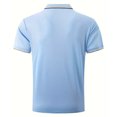 thumbnail image 3 of Styesk T Shirts for Man Fashion Leisure Solid Color Versatile Button Flip Collar Short Sleeve Top, 3 of 7