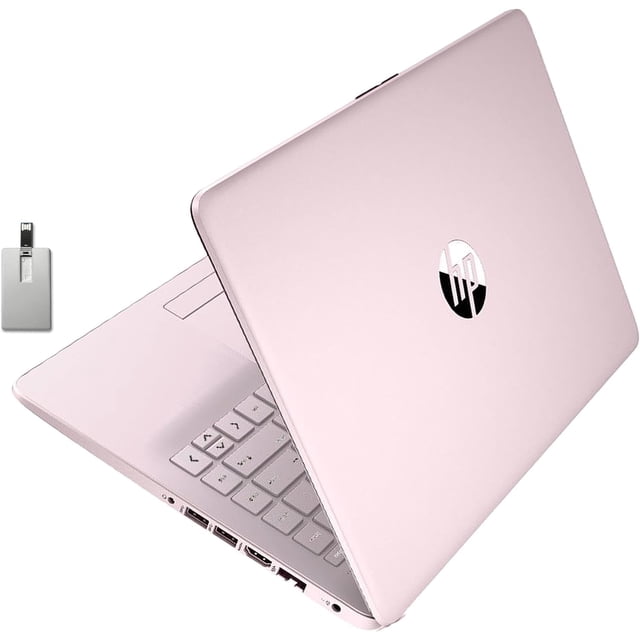 HP Premium Stream Portable 14 Pouces HD BrightView, Intel Celeron N4120, 4 Go RAM, 64 Go Stockage eMMC, UHD Graphics, Caméra Web HD, 1 An Office 365, Bluetooth, WiFi, HDMI, Win 11s, Rose, Carte USB Hotface 32 Go