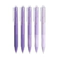 thumbnail image 3 of RRJ 5Pcs 5 Pack Retractable Ballpoint Pens, Quick Drying 0.5mm Black Ink Pens, Smooth Writing Pens for Study Exams Office Home, Large Capacity 5ml Ink Pens, Click Button Pens for Study, 3 of 9
