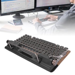Retro Typewriter Keyboard, 84 Keys Mechanical Keyboard Anti Ghosting  for Work