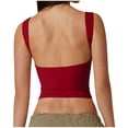 thumbnail image 4 of Timegard Camisoles Courtes pour Femmes Col Ras du Cou Sans Manches Ajustées Chemises Couleur Unie Hauts de Sortie, 4 of 6