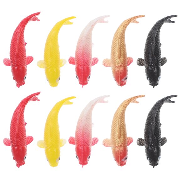Shisuyan 10pcs Miniature Koi Fish Tiny Fish Figures For Diy Fish Tank Decorations Realistic Small Goldfish Ornaments Resin Miniatures For Aquarium Decor