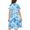 thumbnail image 4 of Robe Fille Été Patineuse Robe T-Shirt Teinture sur Nœuds Décontractée à Manches Courtes Robe Fluide pour Enfants 4-14 Ans, 4 of 6