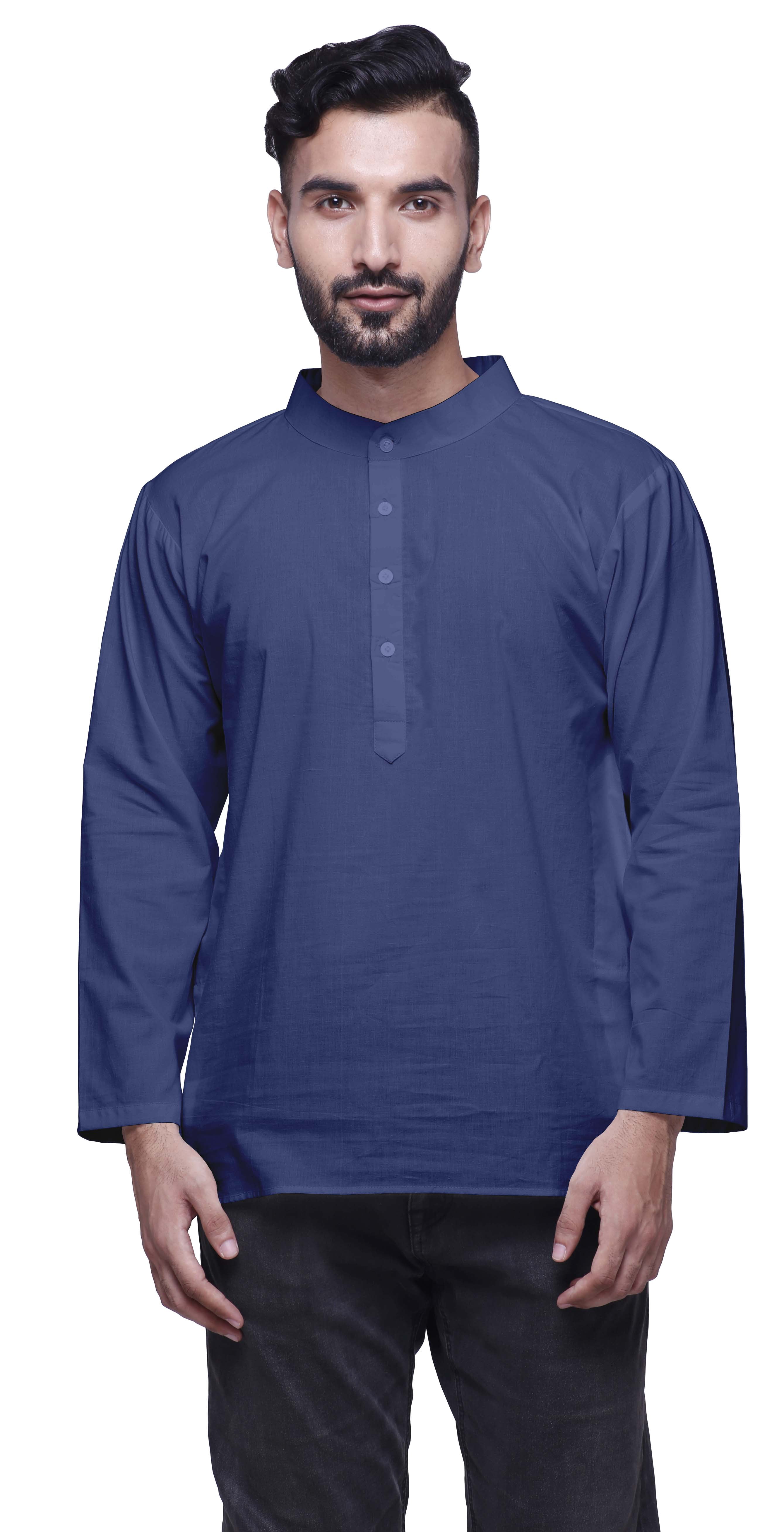 Atasi Indian Short Kurta For Boys Chinese Collar Button Down Casual Clothing