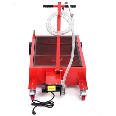 AKDSteel 20 Gallon Electric Oil Drain Pan with 110V Pump & 8 Ft Hose, T Folding Handle & Low Profile Oil Drain Cart Large Capacity Oil Change Pan, with Pump, Hose, Swivel Casters Wheels