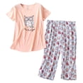 thumbnail image 1 of 2025 Ensemble de Pyjama en Coton pour Femmes Ensemble pour Femmes Haut à Manches Courtes Capri Jolies Robes de Nuit pour Femmes Pantalon de Sommeil Tenue de Nuit, 1 of 6