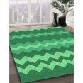 thumbnail image 3 of Ahgly Tapis Rond Lavable en Machine Intérieur Transitionnel Vert Néon, 7 Pieds Rond, 3 of 7