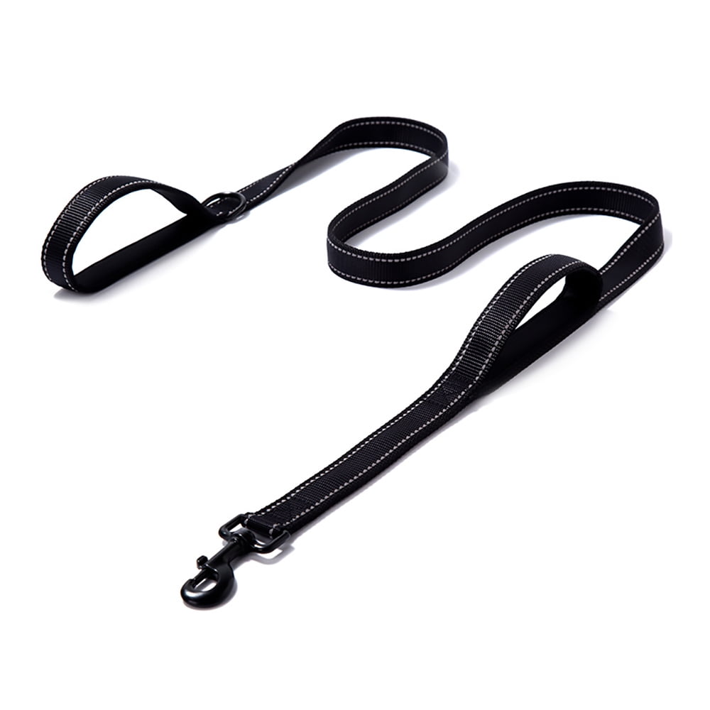 Padded Double Handle Dog Leash Heavy Duty 5ft 6ft Long Reflective Training Leash for Medium to Large Dogs (25 ~ 120lbs)