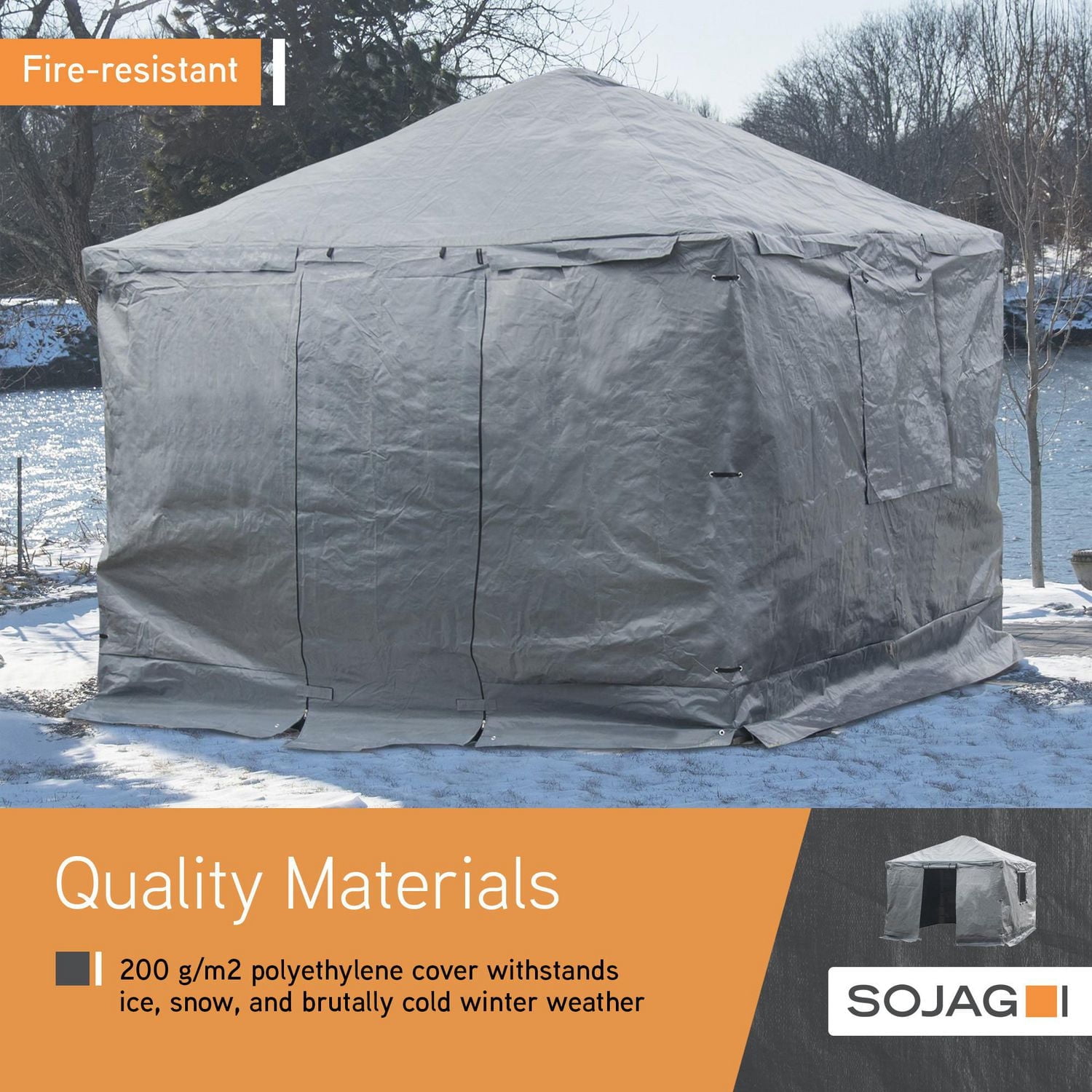Sojag, toile d'hiver grise Plus pour abri soleil, 12 pi x 12 pi, accessoires pour abris soleil