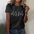 thumbnail image 2 of adviicd Hauts à Manches Courtes pour Femmes T-Shirts à Manches Courtes Graphiques Amples d'Été Noir, TG, 2 of 5
