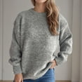 thumbnail image 2 of Besolor Sweaters for Women Fall Long Sleeve Casual Loose Knitted Solid Color Basic Pullover Sweater Tops, 2 of 3