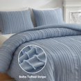 thumbnail image 2 of Warmdern Blue Boho Duvet Cover King Size, Striped Textured Duvet Cover Set Tufted Bedding Set, 3 Pcs Ultra Soft Washed Microfiber Duvet Cover With Zipper Closure (King, Blue), 2 of 5