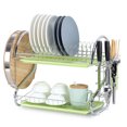 thumbnail image 1 of Zootealy Dish Drying Rack 2 Tier Dish Rack Steel with Removable Drain Board Storage Rack for Dish Drainer Utensil Holder Cutting Board Holder for Kitchen Countertop Organizer Storage, 1 of 8
