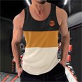 thumbnail image 1 of Tank Top for Men, Men Casual Fashion Patchwork Print Pullover Round Neck Sports Tank Tops, 1 of 6