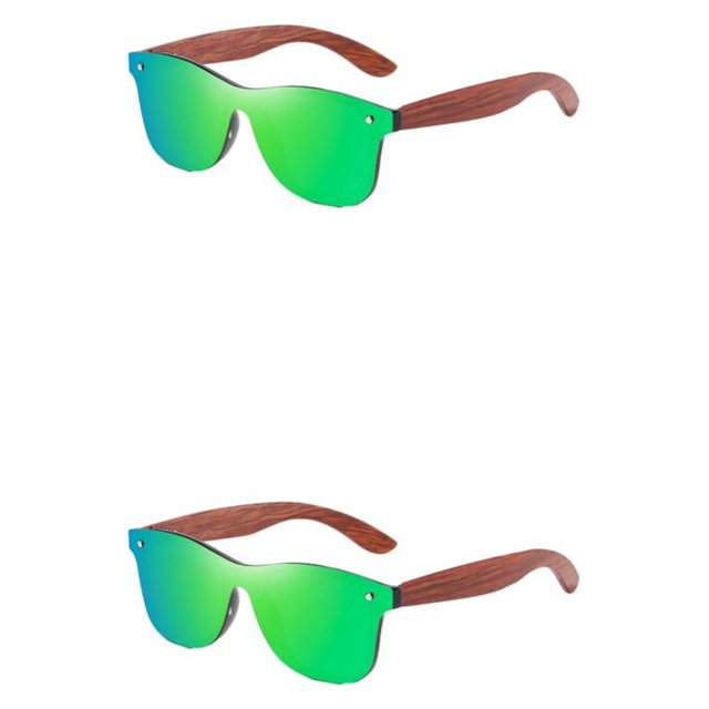 Decodeary Protection Bois Mode Lentille Colorée Options Monture Légère Vert 2 Ensembles