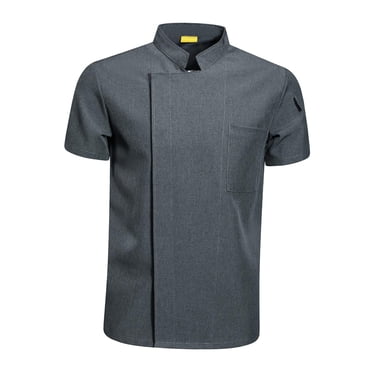 Manteau de Chef à Manches Courtes Veste de Chef pour Restaurant Boulangerie Gris TTG