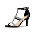 thumbnail image 1 of BLISSFUL STEP Sandales à Talons Hauts Stilettos pour Femmes avec Bride à la Cheville Ornée de Strass, 1 of 7