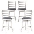 thumbnail image 1 of Gymax 25'' Swivel Counter Barstools Set of 4 w/Backrest & Upholstered Seat Footrest, 1 of 10