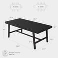 thumbnail image 2 of EastVita 71" Rectangular Dining Table for 6-10 - Farmhouse Kitchen Table, Black, 2 of 4