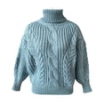 thumbnail image 5 of IROINID Chandail à Col Roulé pour Femme, Chandail, Couleur Unie, Ample, Mi-Long, Manches Longues, Hauts, Blouse, Chandail Tricoté, 5 of 5