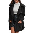 thumbnail image 1 of Manteau Veste d'Hiver Chaud en Faux pour Femmes, Uni, à Manches Longues, Vêtement d'Extérieur, 1 of 7
