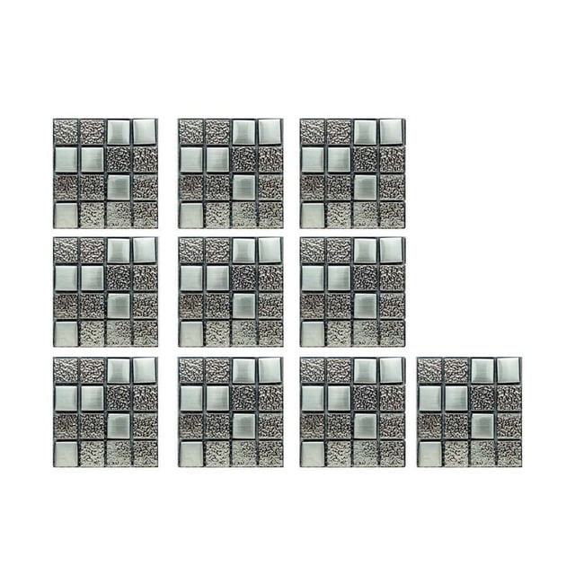 Birdeem 10Pc 3D Crystal Tile Stickers Diy Self-Adhesive Wall Stickers