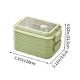 thumbnail image 3 of Border Student Bento Box Children Sealed Fruit Box Salad Box Work Microwave Lunch Box Chopsticks Dip Container Cute Kids Bento Lunch Box, 3 of 6