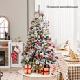 thumbnail image 3 of Costway 6 FT Pre-Lit Snow Flocked Christmas Tree Hinged Xmas Tree with 8 Modes 240 Lights, 3 of 10