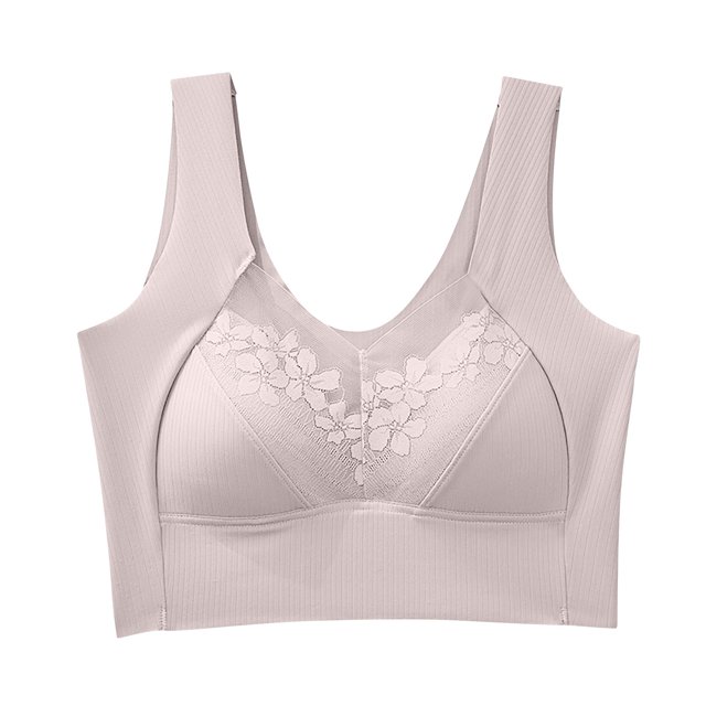 Timegard Plus Size Bras for Women No Underwire High Support Lace Comfort Back Smoothing Daily Bras