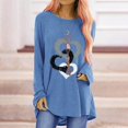 thumbnail image 2 of T-shirts à Manches Longues pour Femmes Time And Tru Mode Femme Décontractée Imprimé Col Rond Ample T-Shirt à Manches Longues Haut Blouse Chandail, 2 of 6