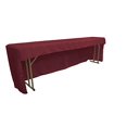 thumbnail image 1 of LA Linen Open Back Polyester Poplin Fitted tablecloth for Classroom Tables 96"L x 18"W x 30"H, Burgundy, 1 of 5