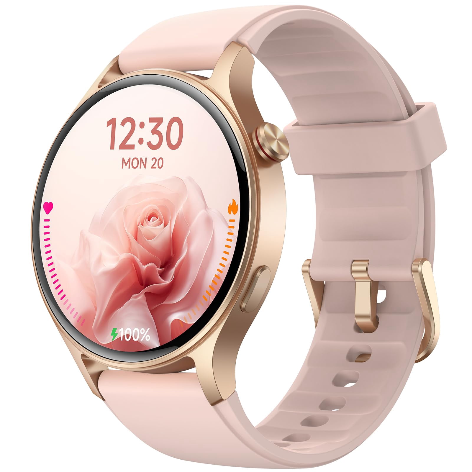 Fitpolo Smart Watch for Women,1.3" AMOLED Touchscreen Fitness Tracker, Make/Answer Calls, Heart Rate SpO2 Monitor, IP68 Waterproof, Sleep & Activity Tracking Smartwatch for Andro