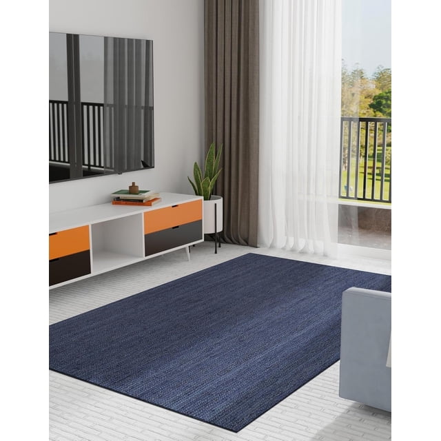 Aizza Trends Handmade Hand Crafted Eco -Frendly Jute Floor Area Rug-Floor Carpet Rug-Floor Runner Rug-Center Table Carpet Rug-Bed Side Runner Rug-Make in India-3 x 3 Feet Square ( 90 cm x 90 cm )