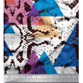thumbnail image 1 of Soimoi Velvet Fabric Animal Skin & Triangle Geometric Decor Fabric Printed Yard 58 Inch Wide, 1 of 3