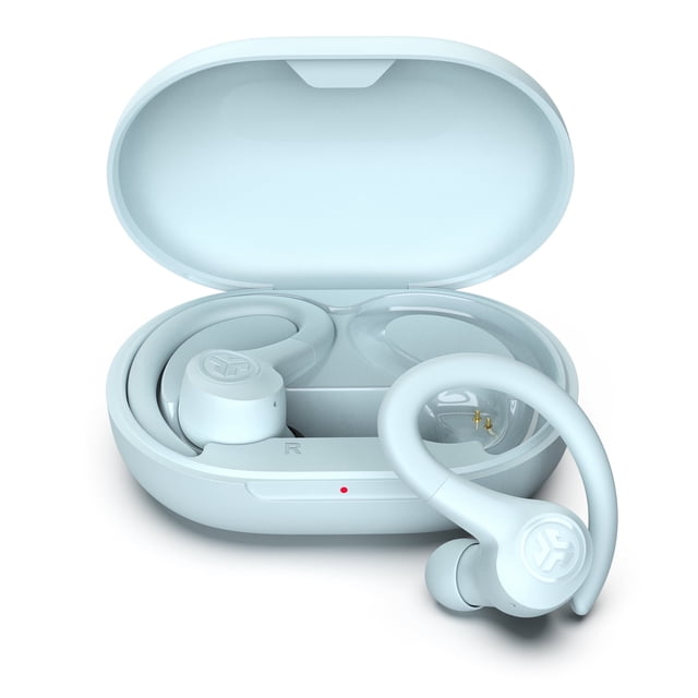 JLab Go Sport+ Wireless Workout Earbuds, 35 Hr Playtime, Secure Earhook, Custom Sound & Controls, Light Blue