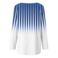 thumbnail image 5 of Styesk Chandails à Manches Longues pour Femmes Grande Taille Tendance Chemise Rayée Ample Col Rond Chandail Tunique Hauts Décontractés Dégradé Doux Léger Chandail, 5 of 5